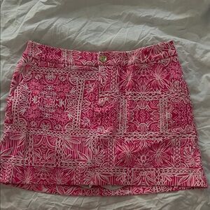 Lilly Pulitzer Pink and White Patterned Mini Skort